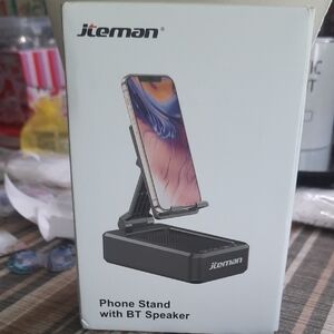 Jteman Phone Stand with BT Speaker - Black